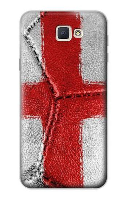 W3316 Angleterre Drapeau graphique Football Millésime Etui Coque Housse et Flip Housse Cuir pour Samsung Galaxy J7 Prime (SM-G610F)