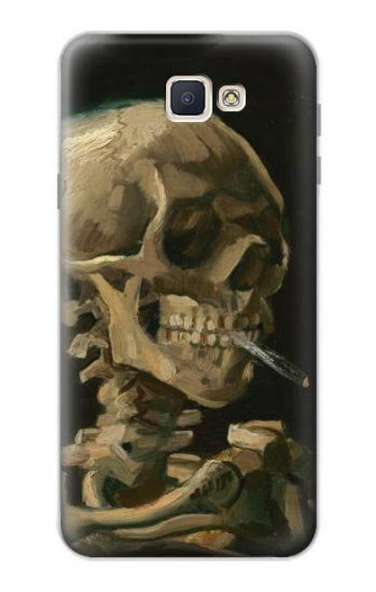 W3358 Vincent Van Gogh Skeleton cigarette Etui Coque Housse et Flip Housse Cuir pour Samsung Galaxy J7 Prime (SM-G610F)