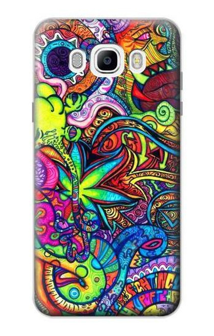 W3255 Motif Art coloré Etui Coque Housse et Flip Housse Cuir pour Samsung Galaxy J7 (2016)