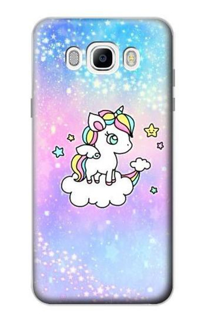 W3256 Mignon Licorne Etui Coque Housse et Flip Housse Cuir pour Samsung Galaxy J7 (2016)