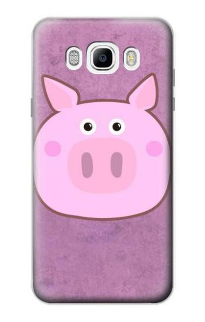 W3269 Porc Dessin animé Etui Coque Housse et Flip Housse Cuir pour Samsung Galaxy J7 (2016)