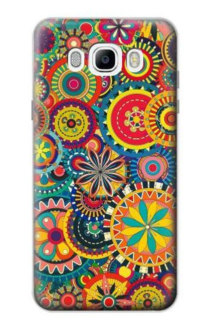 W3272 Motif coloré Etui Coque Housse et Flip Housse Cuir pour Samsung Galaxy J7 (2016)