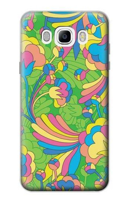 W3273 Fleur Ligne Motif Art Etui Coque Housse et Flip Housse Cuir pour Samsung Galaxy J7 (2016)