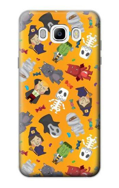 W3275 Mignon Halloween Motif Dessin animé Etui Coque Housse et Flip Housse Cuir pour Samsung Galaxy J7 (2016)