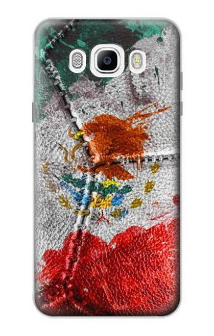 W3314 Mexique Drapeau Vinatage Football Graphique Etui Coque Housse et Flip Housse Cuir pour Samsung Galaxy J7 (2016)