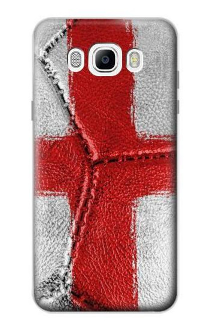 W3316 Angleterre Drapeau graphique Football Millésime Etui Coque Housse et Flip Housse Cuir pour Samsung Galaxy J7 (2016)