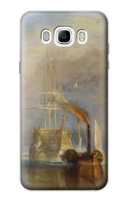 W3338 J. M. W. Turner Le Téméraire Etui Coque Housse et Flip Housse Cuir pour Samsung Galaxy J7 (2016)