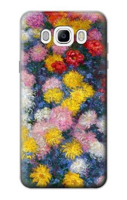 W3342 Claude Monet Chrysanthèmes Etui Coque Housse et Flip Housse Cuir pour Samsung Galaxy J7 (2016)