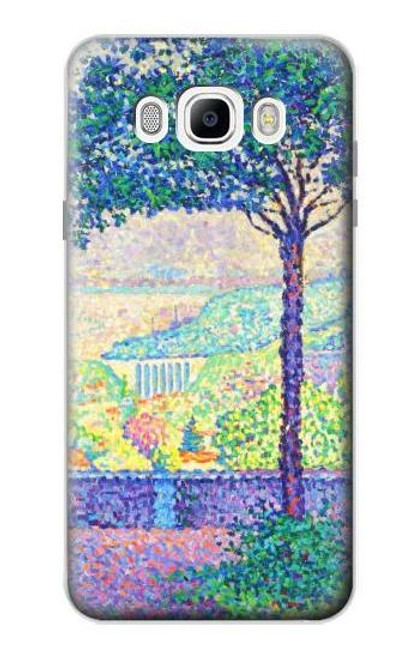 W3349 Paul Signac Terrasse de Meudon Etui Coque Housse et Flip Housse Cuir pour Samsung Galaxy J7 (2016)