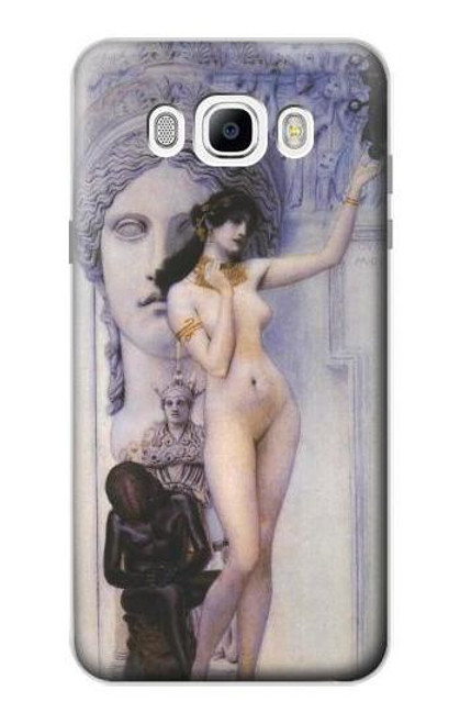 W3353 Gustav Klimt Allégorie de la sculpture Etui Coque Housse et Flip Housse Cuir pour Samsung Galaxy J7 (2016)