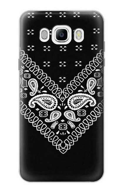 W3363 Motif Bandana Noir Etui Coque Housse et Flip Housse Cuir pour Samsung Galaxy J7 (2016)