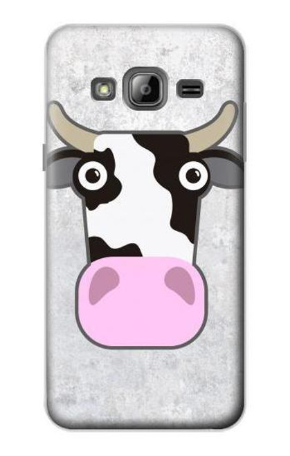 W3257 Vache Dessin animé Etui Coque Housse et Flip Housse Cuir pour Samsung Galaxy J3 (2016)