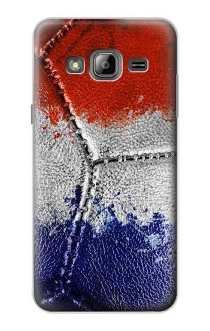 W3304 France Drapeau graphique Football Millésime Etui Coque Housse et Flip Housse Cuir pour Samsung Galaxy J3 (2016)