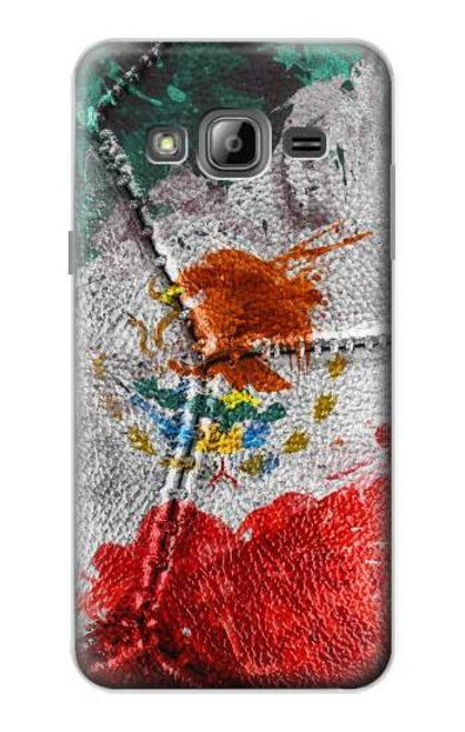 W3314 Mexique Drapeau Vinatage Football Graphique Etui Coque Housse et Flip Housse Cuir pour Samsung Galaxy J3 (2016)