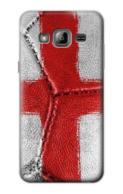 W3316 Angleterre Drapeau graphique Football Millésime Etui Coque Housse et Flip Housse Cuir pour Samsung Galaxy J3 (2016)