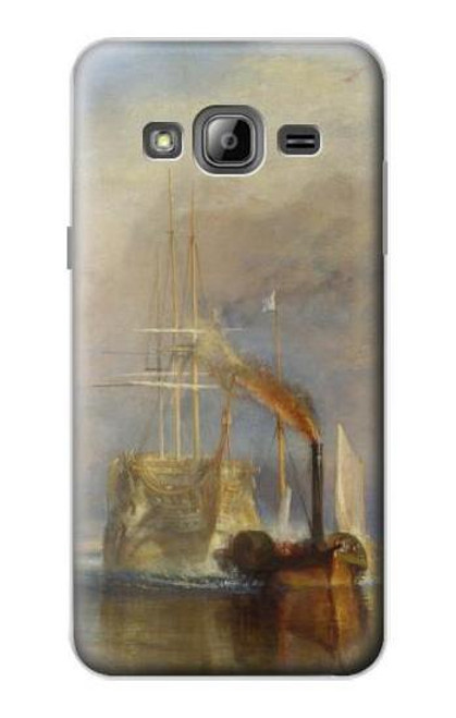 W3338 J. M. W. Turner Le Téméraire Etui Coque Housse et Flip Housse Cuir pour Samsung Galaxy J3 (2016)