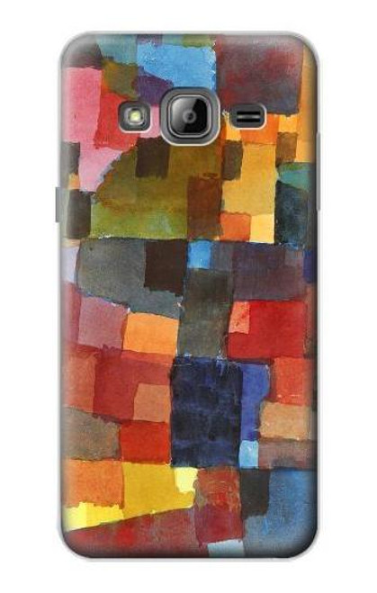 W3341 Paul Klee Raumarchitekturen Etui Coque Housse et Flip Housse Cuir pour Samsung Galaxy J3 (2016)