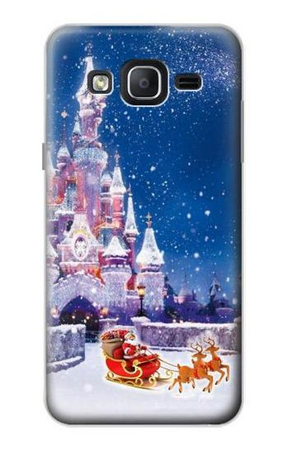 W3282 Château de Santa Noël Etui Coque Housse et Flip Housse Cuir pour Samsung Galaxy On5