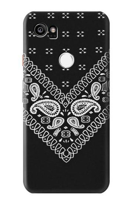 W3363 Motif Bandana Noir Etui Coque Housse et Flip Housse Cuir pour Google Pixel 2 XL