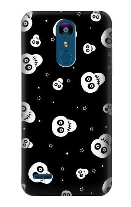 W3261 Sourire Crâne Motif Halloween Etui Coque Housse et Flip Housse Cuir pour LG K8 (2018)