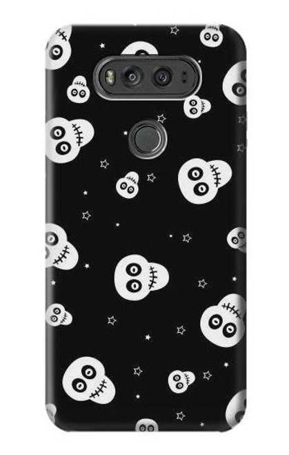 W3261 Sourire Crâne Motif Halloween Etui Coque Housse et Flip Housse Cuir pour LG V20