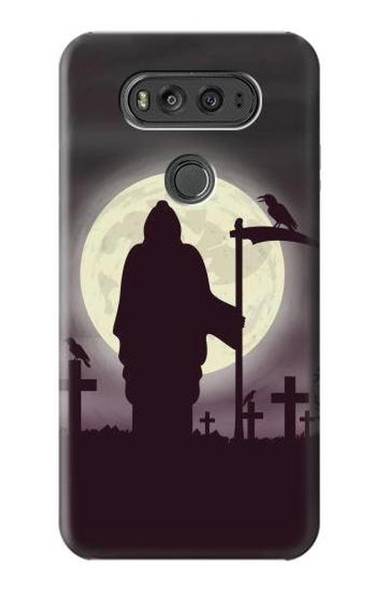 W3262 Lune de nuit faucheuse cimetière Etui Coque Housse et Flip Housse Cuir pour LG V20