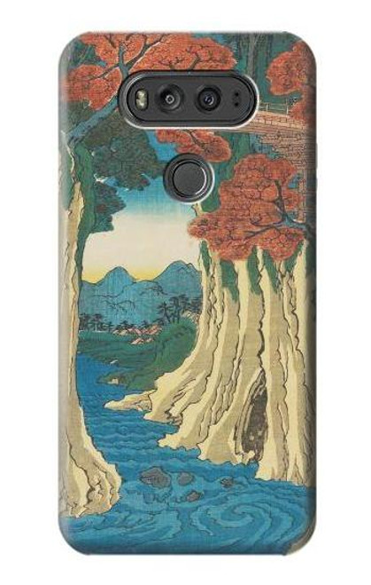 W3348 Utagawa Hiroshige Le singe Pont Etui Coque Housse et Flip Housse Cuir pour LG V20