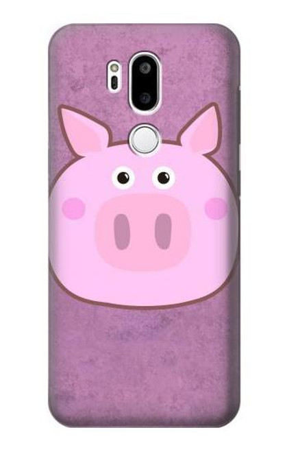 W3269 Porc Dessin animé Etui Coque Housse et Flip Housse Cuir pour LG G7 ThinQ