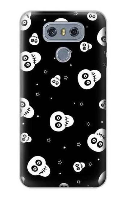 W3261 Sourire Crâne Motif Halloween Etui Coque Housse et Flip Housse Cuir pour LG G6