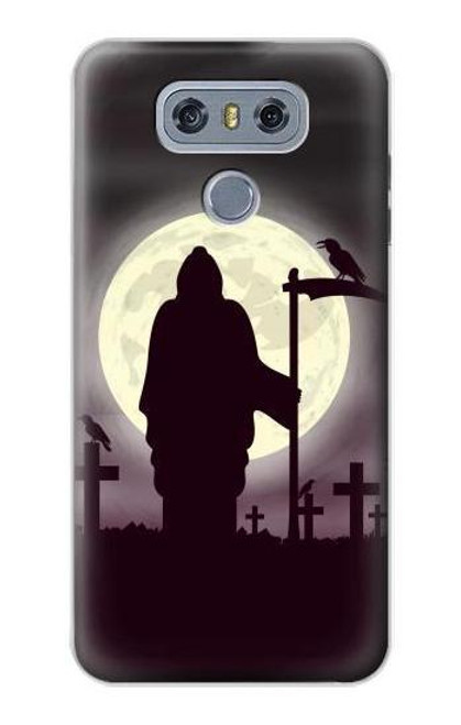 W3262 Lune de nuit faucheuse cimetière Etui Coque Housse et Flip Housse Cuir pour LG G6