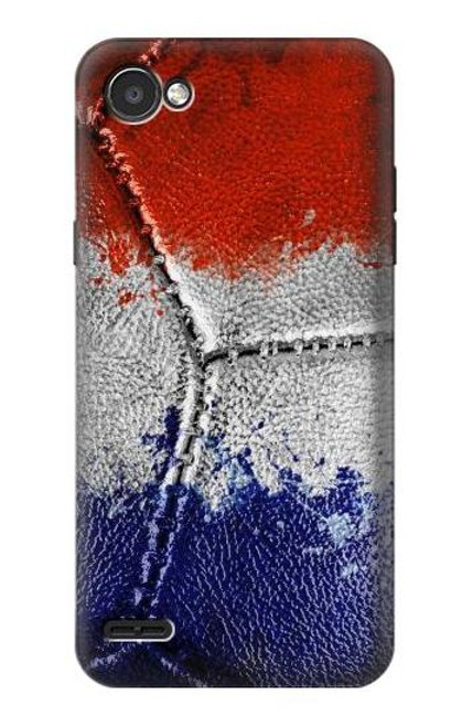 W3304 France Drapeau graphique Football Millésime Etui Coque Housse et Flip Housse Cuir pour LG Q6