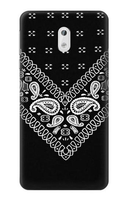 W3363 Motif Bandana Noir Etui Coque Housse et Flip Housse Cuir pour Nokia 3