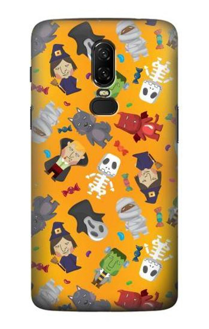 W3275 Mignon Halloween Motif Dessin animé Etui Coque Housse et Flip Housse Cuir pour OnePlus 6