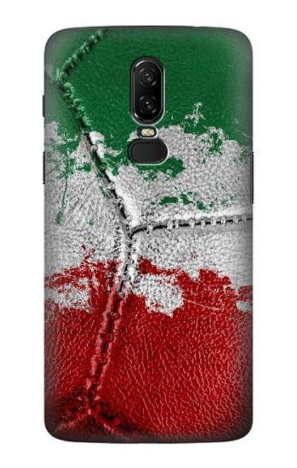 W3318 Italie Drapeau graphique Football Millésime Etui Coque Housse et Flip Housse Cuir pour OnePlus 6