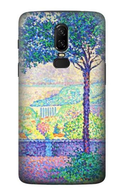 W3349 Paul Signac Terrasse de Meudon Etui Coque Housse et Flip Housse Cuir pour OnePlus 6