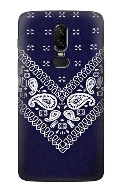 W3357 Marine Bleu Bandana Motif Etui Coque Housse et Flip Housse Cuir pour OnePlus 6