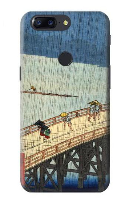 W3347 Utagawa Hiroshige douche soudaine Etui Coque Housse et Flip Housse Cuir pour OnePlus 5T