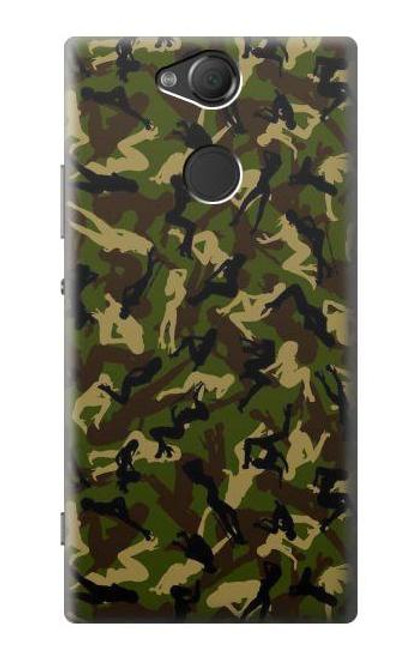 W3356 Camo camouflage de fille Etui Coque Housse et Flip Housse Cuir pour Sony Xperia XA2