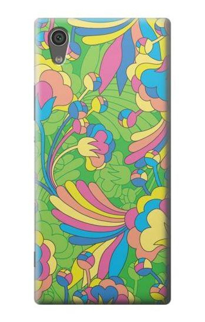 W3273 Fleur Ligne Motif Art Etui Coque Housse et Flip Housse Cuir pour Sony Xperia XA1