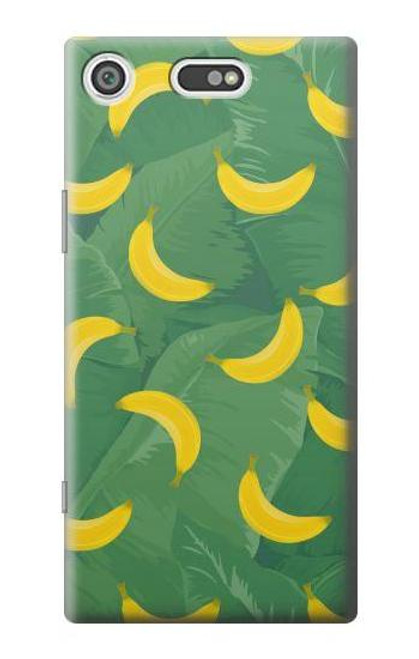 W3286 Motif banane Etui Coque Housse et Flip Housse Cuir pour Sony Xperia XZ1