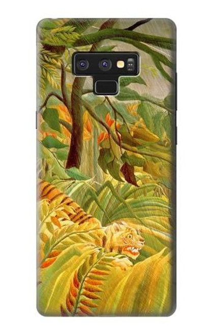 W3344 Henri Rousseau Tigre dans une tempête tropicale Etui Coque Housse et Flip Housse Cuir pour Note 9 Samsung Galaxy Note9