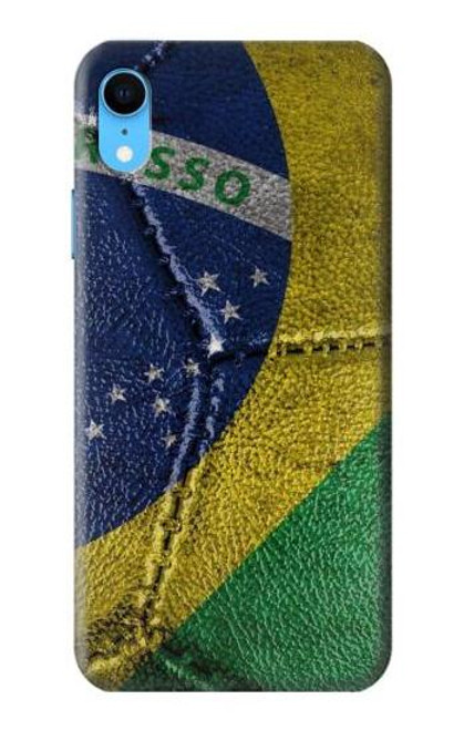 W3297 Brésil Drapeau graphique Football Millésime Etui Coque Housse et Flip Housse Cuir pour iPhone XR