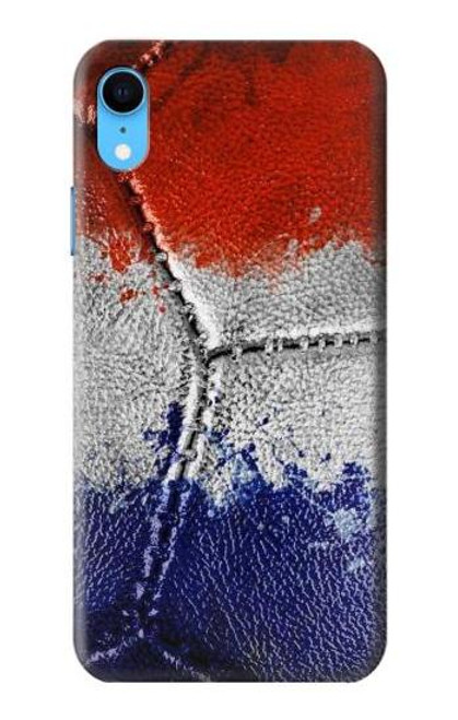 W3304 France Drapeau graphique Football Millésime Etui Coque Housse et Flip Housse Cuir pour iPhone XR