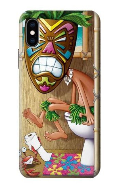 W1702 Tiki Homme Toilette Etui Coque Housse et Flip Housse Cuir pour iPhone X, iPhone XS