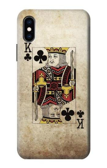 W2528 Poker King Carte Etui Coque Housse et Flip Housse Cuir pour iPhone X, iPhone XS