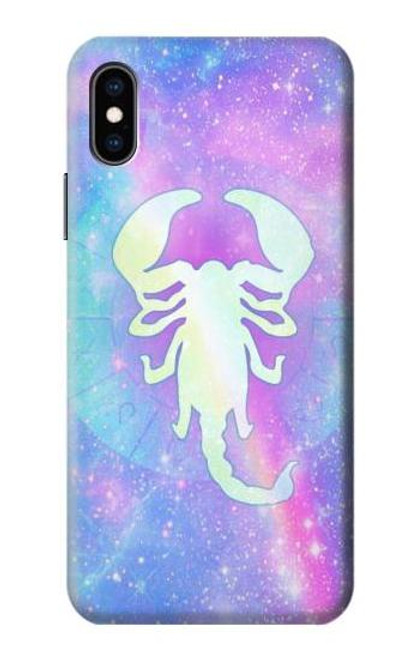 W3267 Zodiaque Scorpion Etui Coque Housse et Flip Housse Cuir pour iPhone X, iPhone XS