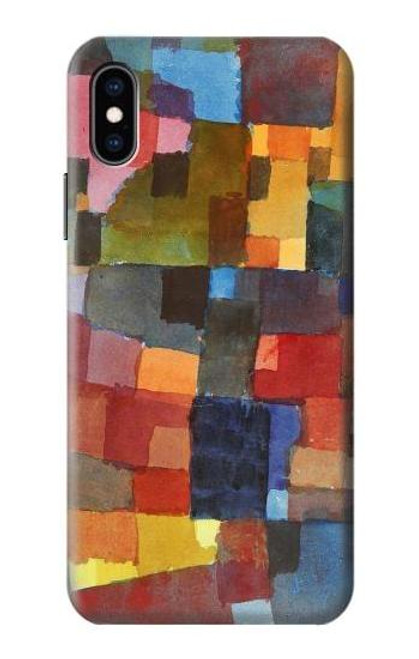 W3341 Paul Klee Raumarchitekturen Etui Coque Housse et Flip Housse Cuir pour iPhone X, iPhone XS