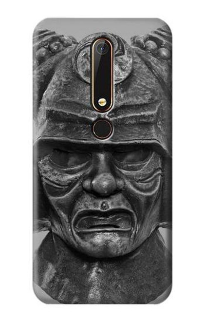 W1827 Japon Samurai Casque Etui Coque Housse et Flip Housse Cuir pour Nokia 6.1, Nokia 6 2018