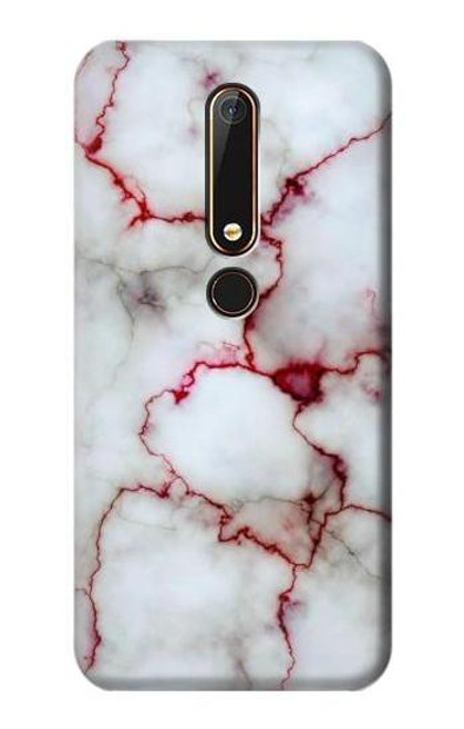 W2920 marbre sanglante Etui Coque Housse et Flip Housse Cuir pour Nokia 6.1, Nokia 6 2018