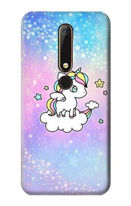 W3256 Mignon Licorne Etui Coque Housse et Flip Housse Cuir pour Nokia 6.1, Nokia 6 2018